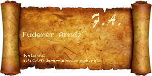 Fuderer Arnó névjegykártya